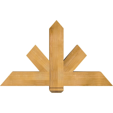 Ekena Millwork Kennewick Rough Sawn Timber Gable Bracket, Western Red Cedar, 48"W x 28"H x 6"D x 6"F, 14/12 Pitch GBW048X28X0606KEN00RWR